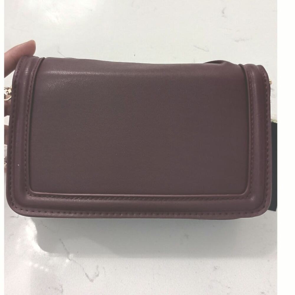 NWT Badgley Mitshka Plum Crossbody Gold chain 9.5x6.5 in Glamorous Chic heritage - Picture 3 of 10